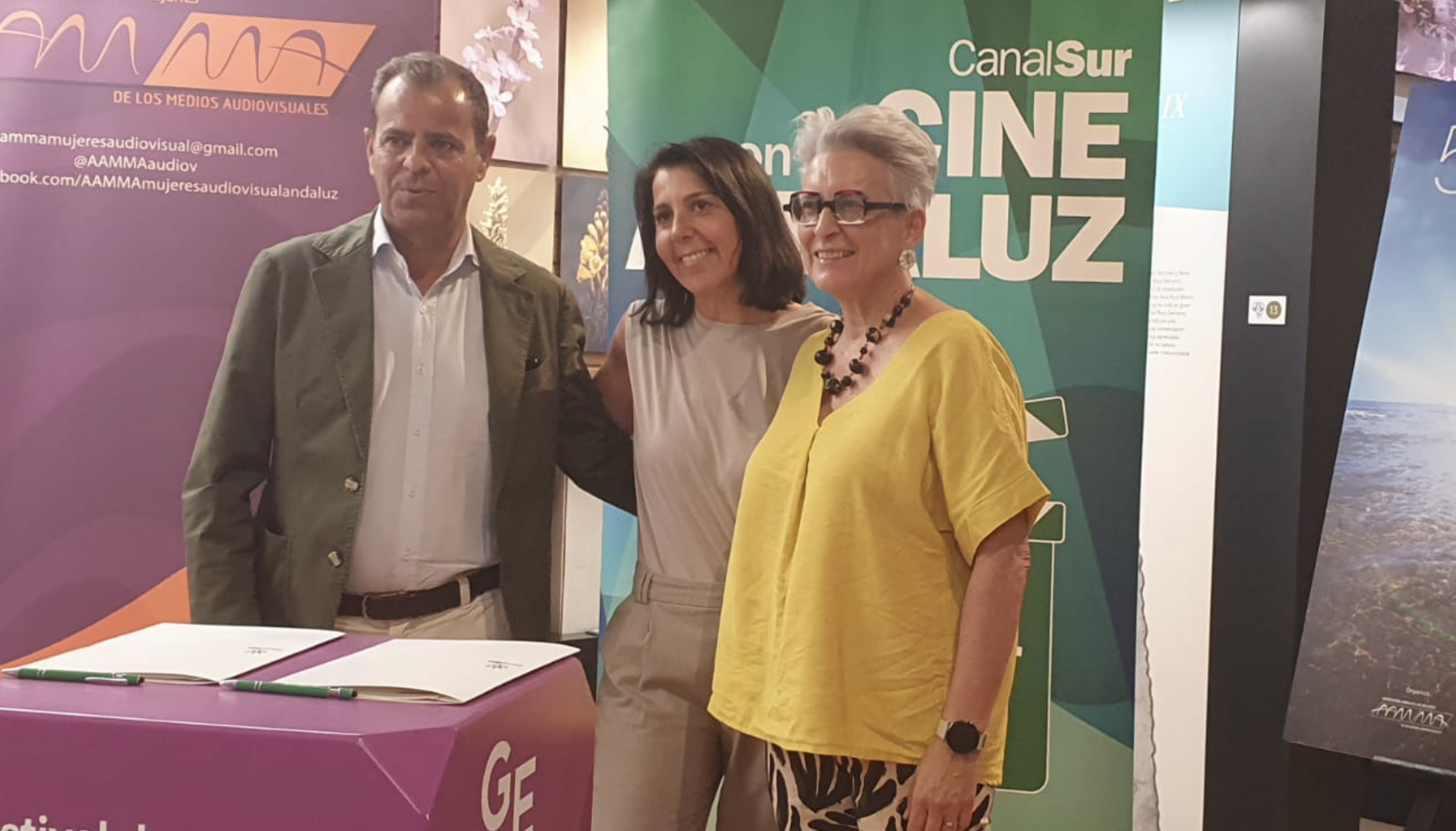 Juande Mellado, Pilar Crespo y Oliva Acosta